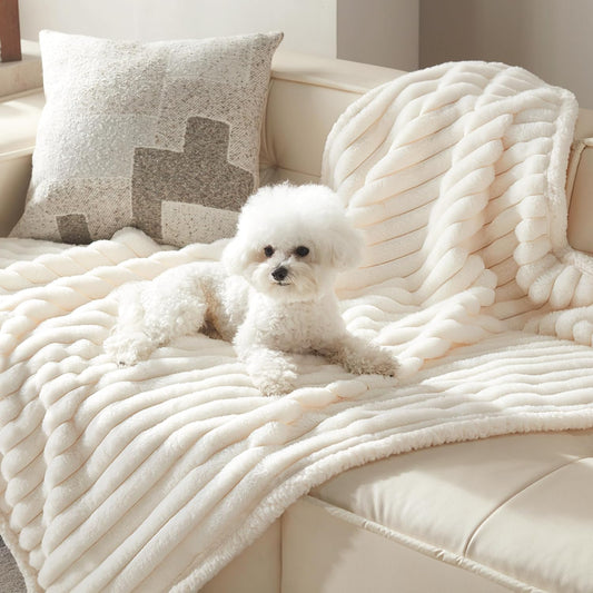 Waterproof Dog Blanket for Small Dogs, Dual-Sided Soft Pet Calming Blanket for Couch, Cozy Puppy Cat Blanket Fleece Washable, Reversible Throw Blanket for Furniture Protection, 25"X35", Brown