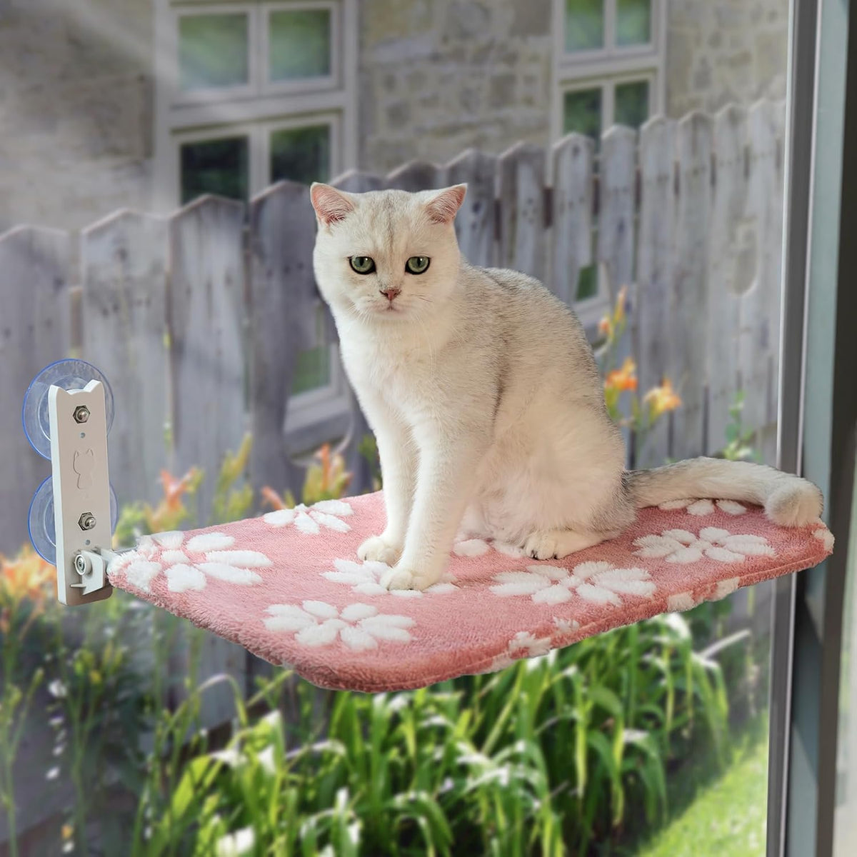 Cute Cat Window Perch, Foldable Cat Window Hammock, Pink