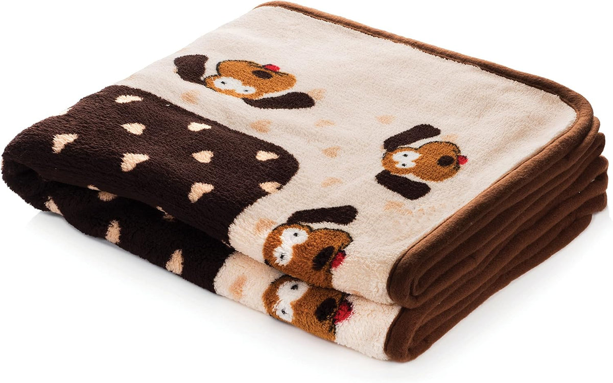 Snuggle Puppy Fleece Blanket for Dogs, Machine Washable, 48 X 30 In