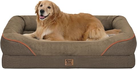 EHEYCIGA Orthopedic XL Dog Bed for Large Dog, Memory Foam Dog Couch, Grey