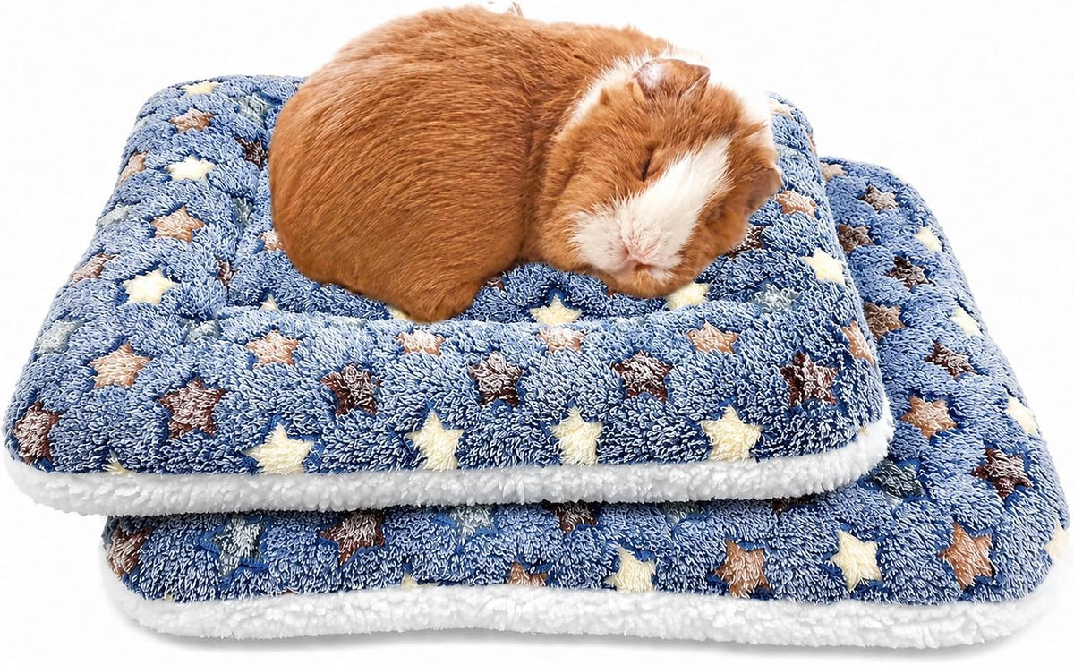 Jetec 3 Pcs Guinea Pig Beds, Fleece Small Animal Mats, Pineapple Grid, Gray