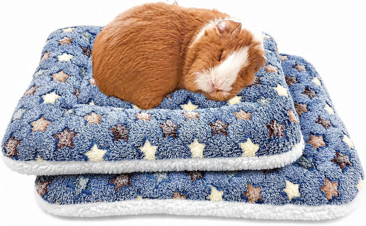 Jetec 3 Pcs Guinea Pig Beds, Fleece Small Animal Mats, Pineapple Grid, Gray