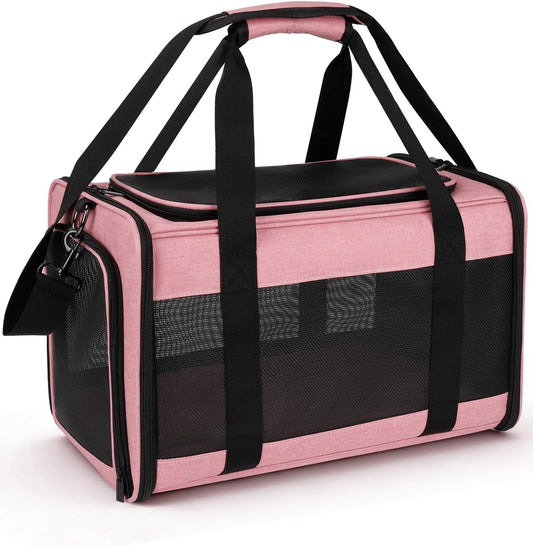 Dog Sling Carrier for Small Dogs and Cats 5–16 Lbs, Puppy Carrier Sling with Safety Hook and Storage Pocket, Hands Free Pet Carrier Purse for Travel, Walking, Shopping (Ebony Check)