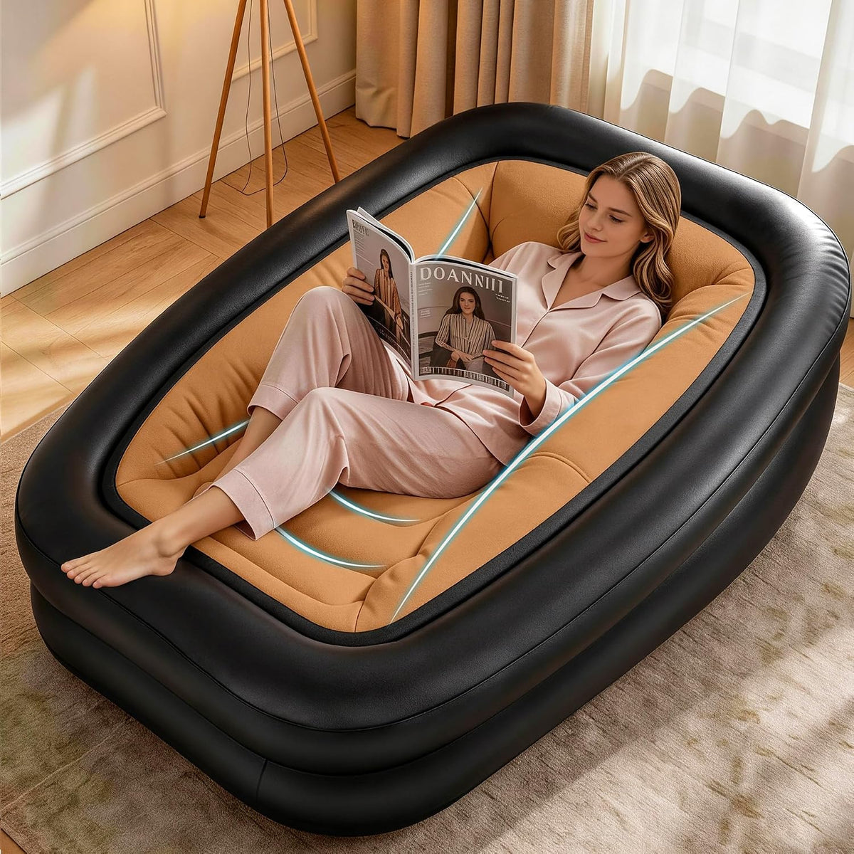 Flusing Blow up Couch for Camping, Inflatable Chairs for Adults Heavy Duty