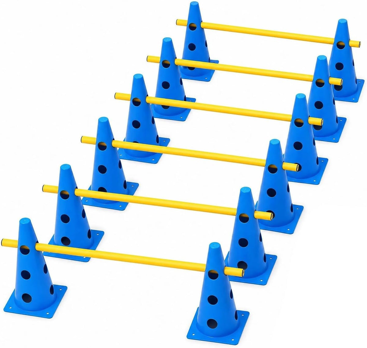 Dog Agility Equipment 12Inch Backyard Obstacle Course Agility Cones Hurdles