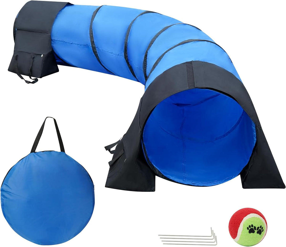 10 Ft Dog Agility Tunnel with Sandbags for Training
