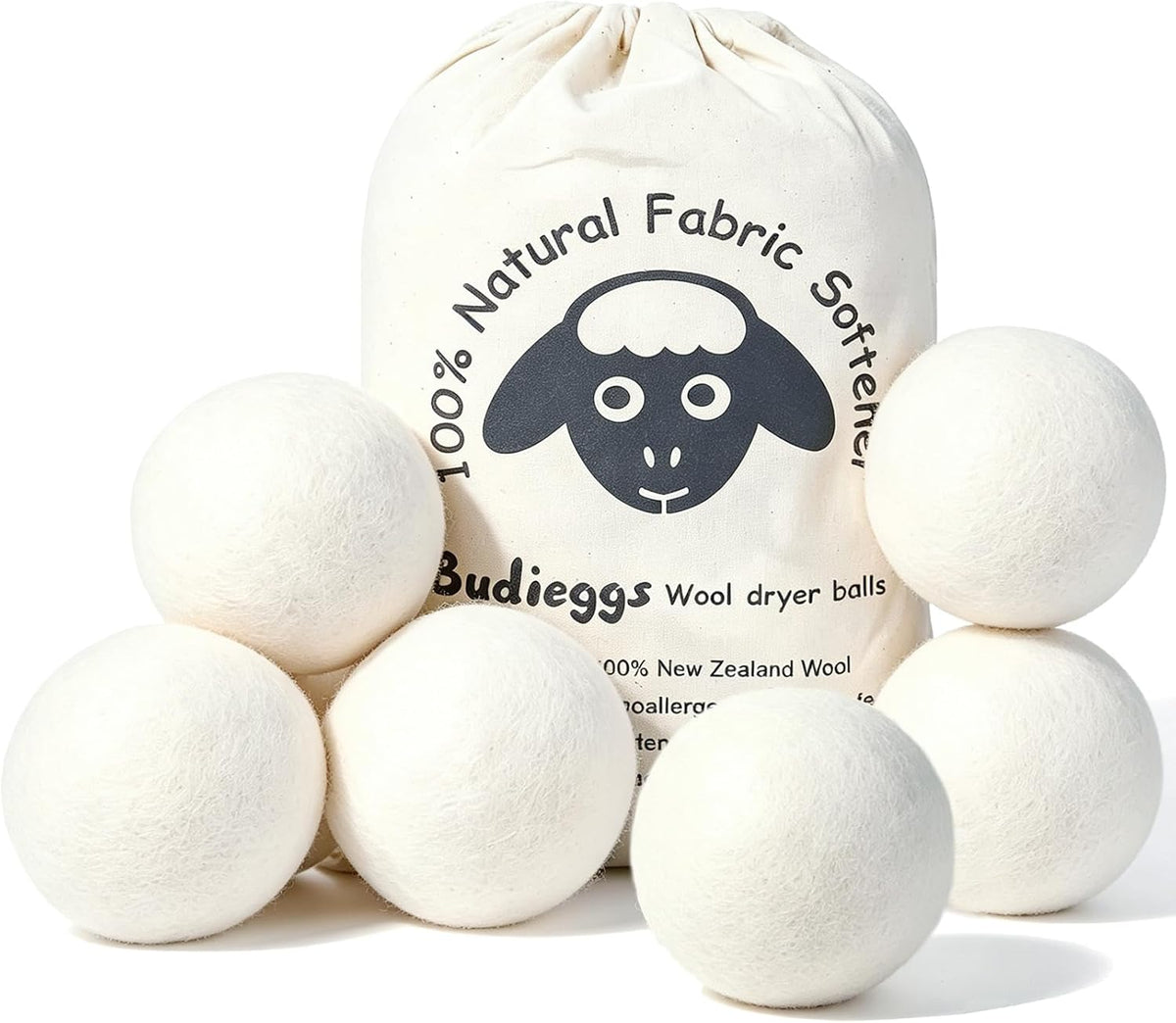 Wool Dryer Balls XL 6 Balls in 1 Pack Reusable | Non Toxic | anti Static