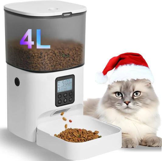 ANDOLL HOME Automatic Cat Feeder,4L Timed Cat＆Dog Dry Food Dispenser
