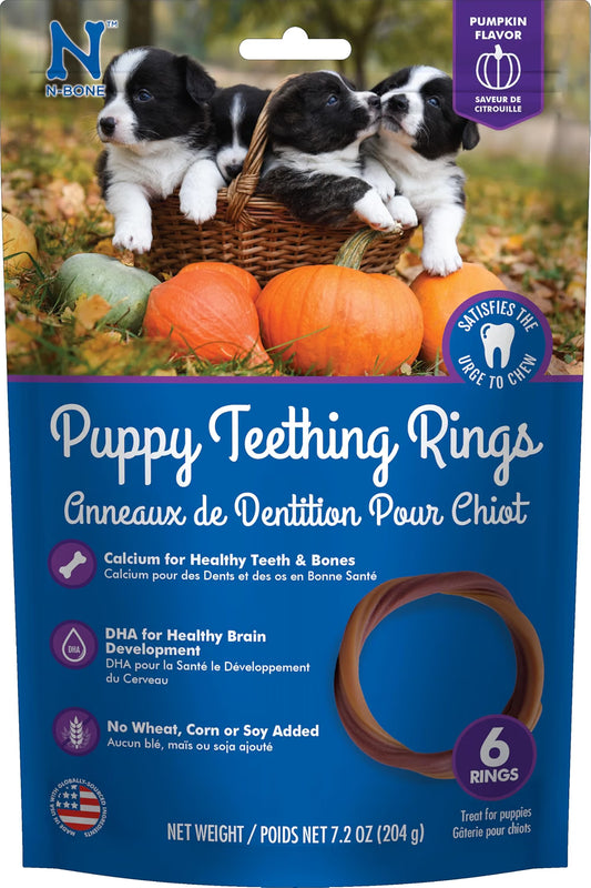 N-Bone Puppy Teething Sticks, Peanut Butter Flavor, Natural Puppy Chew Sticks & Teething Treats, SQF Certified, Made with Rice Flour for Easy Digestion, Calcium Enriched (3.7Oz)