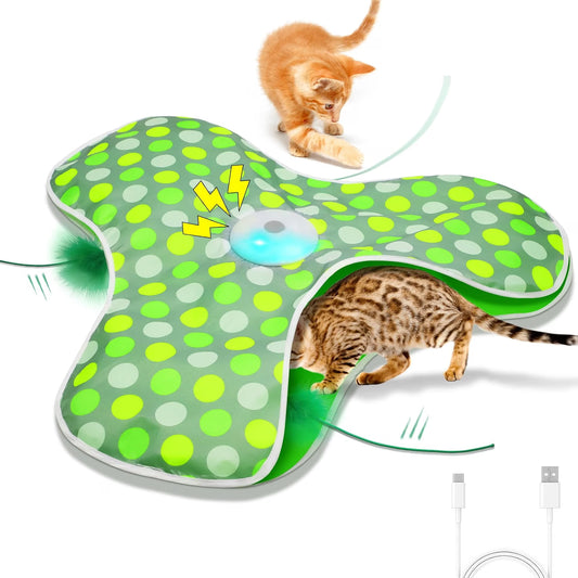 21 Pcs Cat Toys for Indoor Cats Collapsible Cat Tunnel Interactive Feather Teaser Wand Ball Toy for Kitten Cats