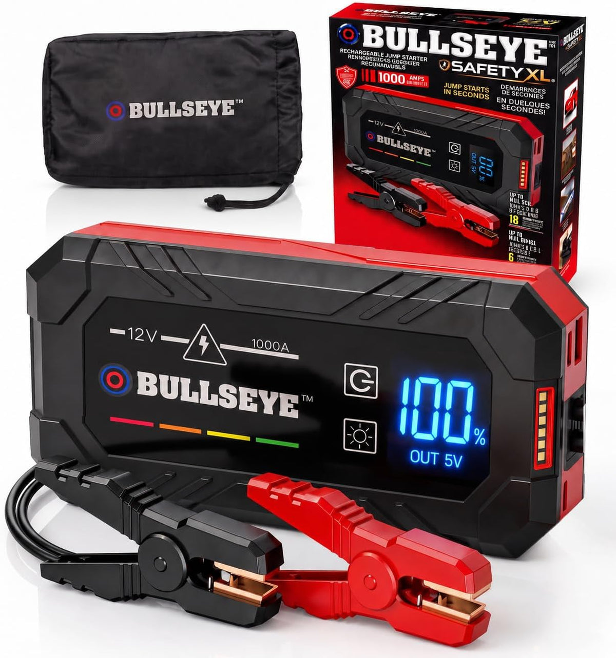 Bullseye Safetyxl 1000A Car Battery Jump Starter Portable, 12V