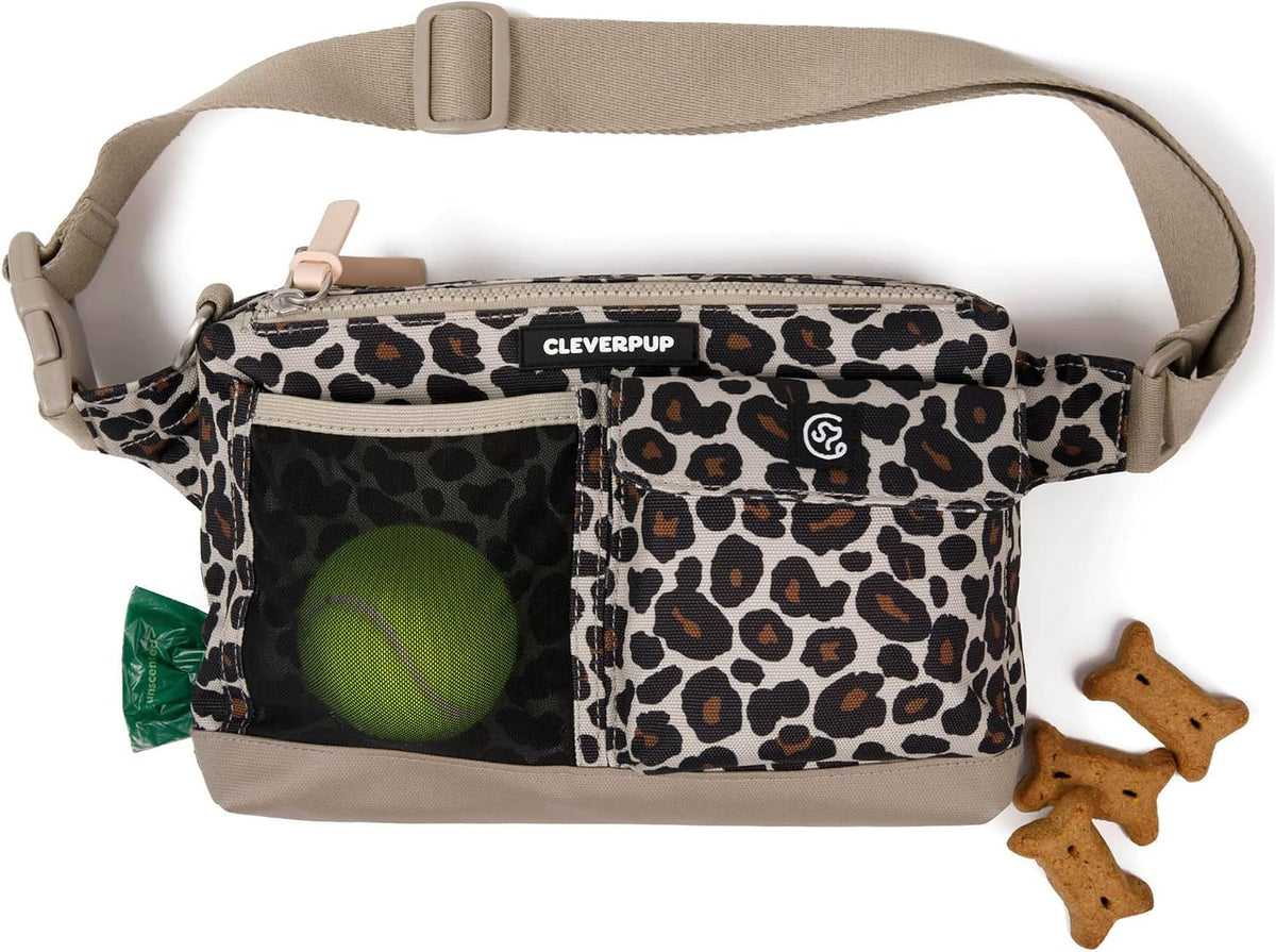 Cleverpup Walk & Train 2-In-1 Dog Walking Bag - Hands-Free, Checkerboard