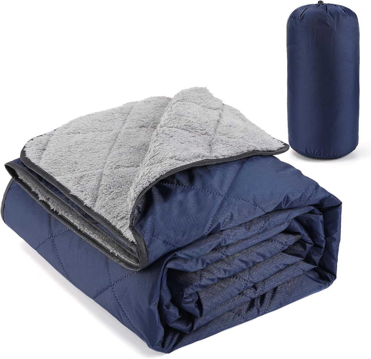 55''W X 80''L Outdoor Blanket for Stadium Waterproof & Windproof, Navy