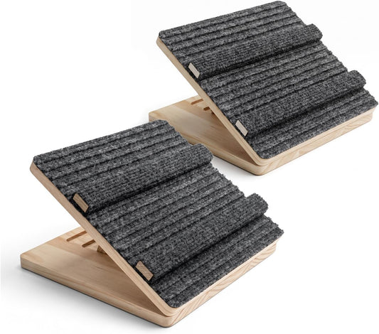 2 Pack Adjustable Wooden Dog Ramp for Stairs, Small & Senior Dogs