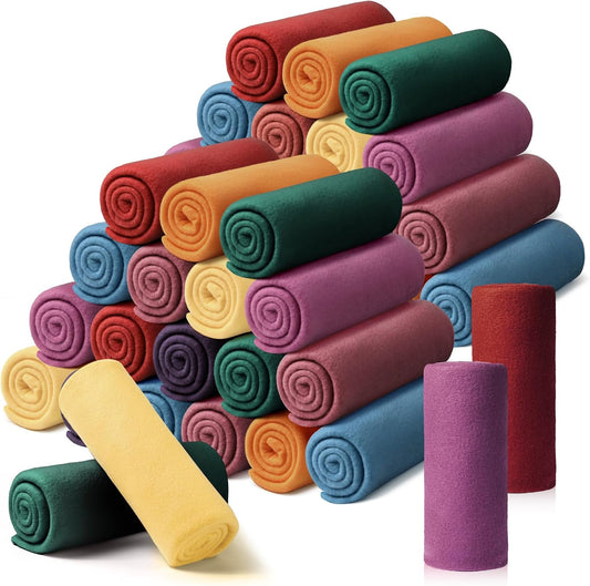 Kinlop 40 Packs Throw Blanket Bulk 60 X 50 Inch Fleece Throw Soft Blankets Warm Cozy Lightweight Plush Blanket for Bed Couch Sofa Pet Office Wedding Gifts Travel Camping (Fresh Color)