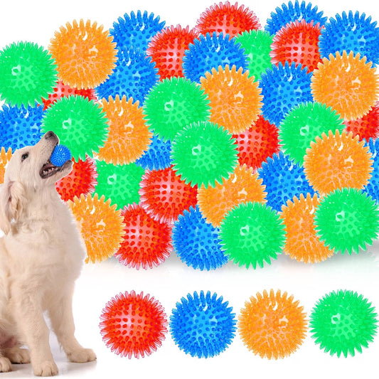 Petizer 6 Pack 2.5” Squeaky Dog Toy Balls, Floating Dogs Pool Balls, Spiky Dog Balls, Durable Interactive Fetch Toys for Puppy, Dog Chew Toys for Teething (2.5", Small Dog)