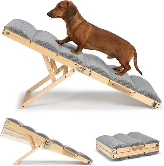Veehoo Foldable Dog Ramp for High Bed Couch Large Dogs 17" W, up to 24" H