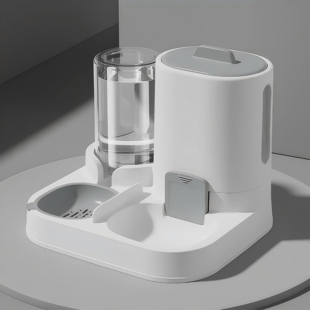 Automatic Cat Feeder and Water Dispenser, 2-In-1 Gravity Food Bowl Station