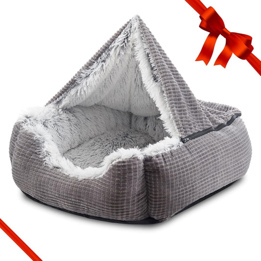 Muddy Mat®Cloud K-9 Bed for Dogs & Cats, Soft & Relaxing round Dog Bed, Chenille Material, Removable Cover, Washable & Dryer Safe–Grey Medium(35'X35')