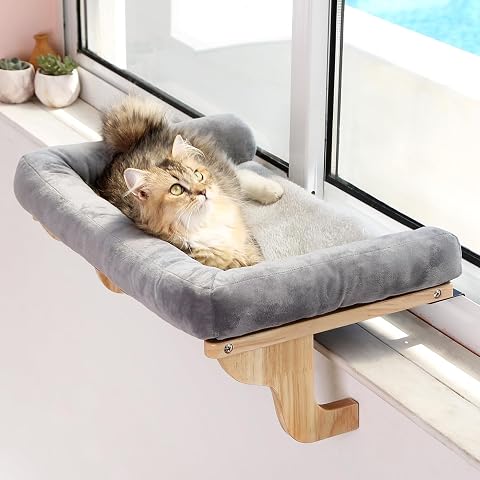Bed Replacement for Zakkart Cat Perch for Window Sill with Bolster, NOT Compatible with Other Brand - Gray