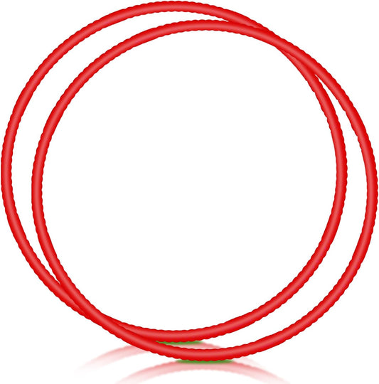 Winnerwhy 2 Pcs Toy Hoop Exercise Hoop Detachable Adjustable Plastic Toy Ring Playground Equipment for School Colored Circles Exercise Ring for Teens Dog Agility Equipment(Red,23 Inch)