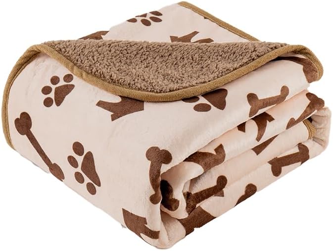 Washable Waterproof Dog Blankets for Large Dogs 50"X60" Beige