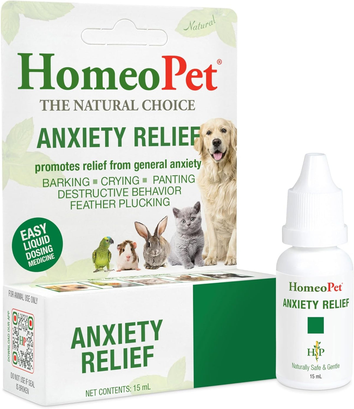 Homeopet Anxiety Relief Supplement for Dogs and Cats, 15 Milliliters