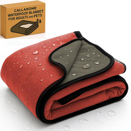 Waterproof Blanket for Bed & Couch Protection, Reddish/Green, 80"X90"