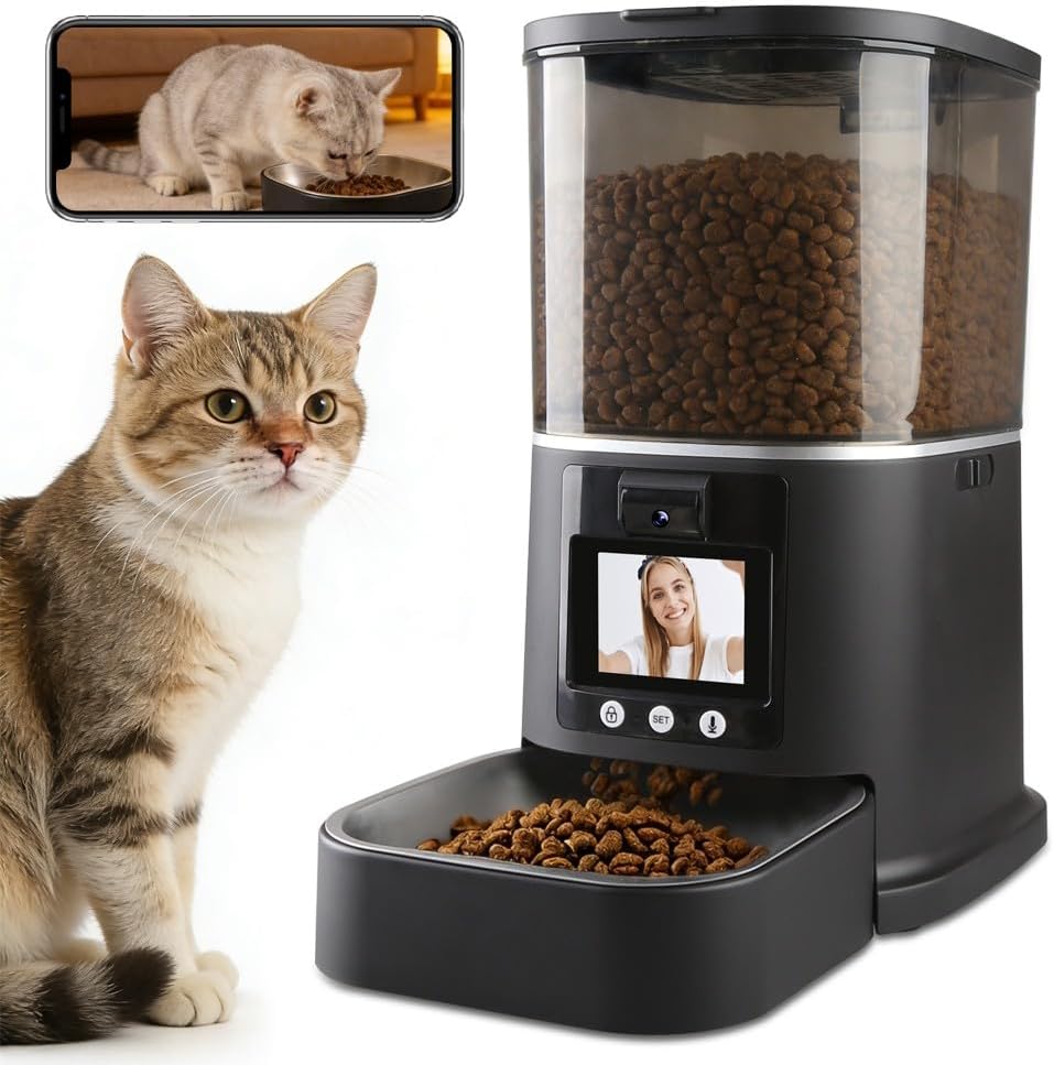Automatic Cat Feeder with Camera Two-Way Video/Autio 5G Wifi, 5L