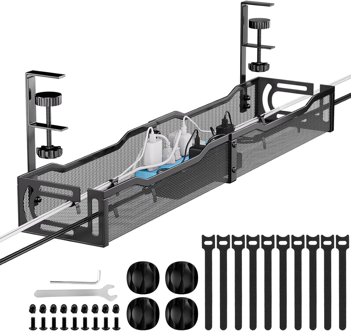 Cable Management, 25'' Cable Management under Desk, Cable Tray