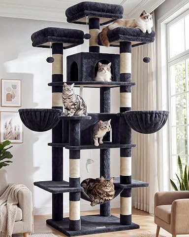 Sweetcrispy 54-Inch Cat Tree Tower with Scratching Posts, Indoor Use