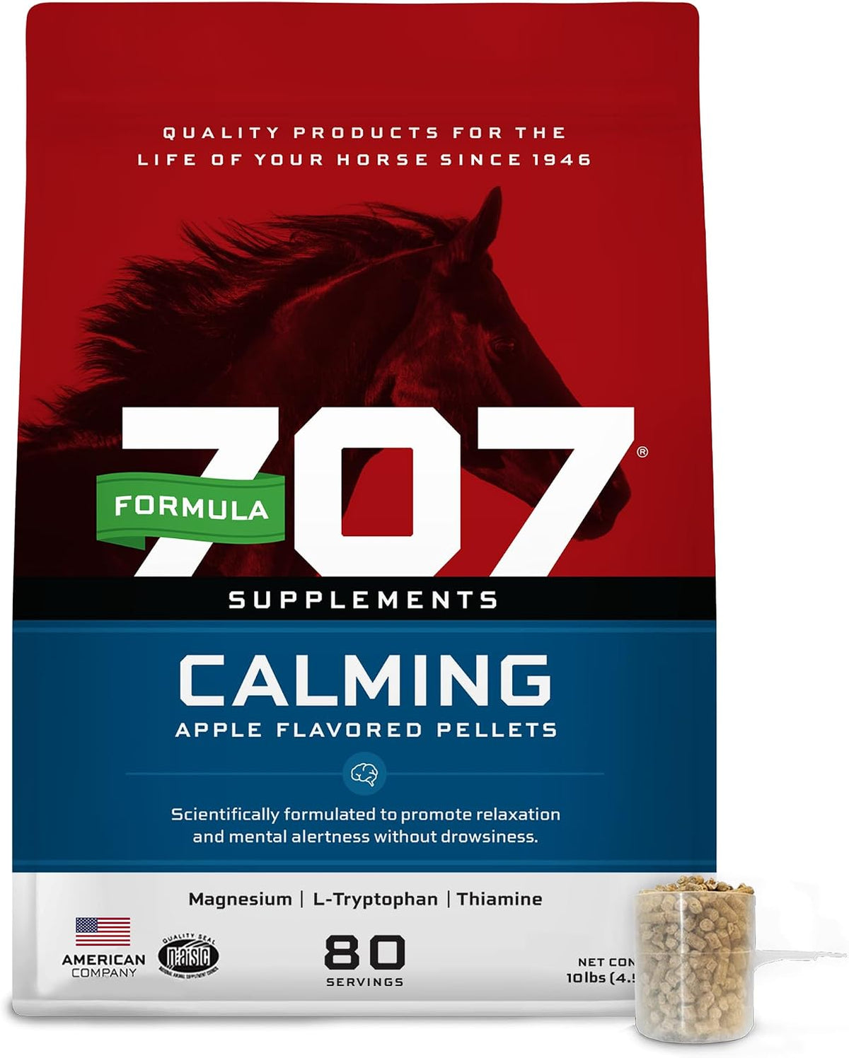 Formula 707 Calming Supplement for Horses, 5 Lb, 40 Servings – Focus Aid