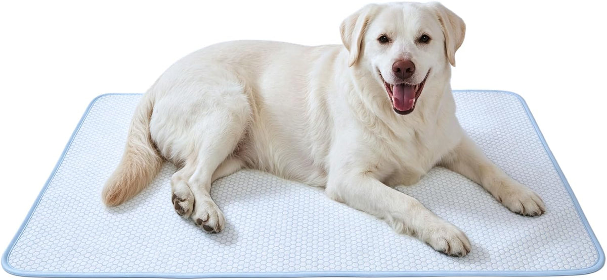 Petfelix Frostplus Cooling Mat for Dogs Qmax>0.45 Breathable Dog Cooling Mat Chemical Free Fabric Cooling Dog Bed for Cats and Small Animals Non Slip Washable Scratch Resistant, S, 20''*16''