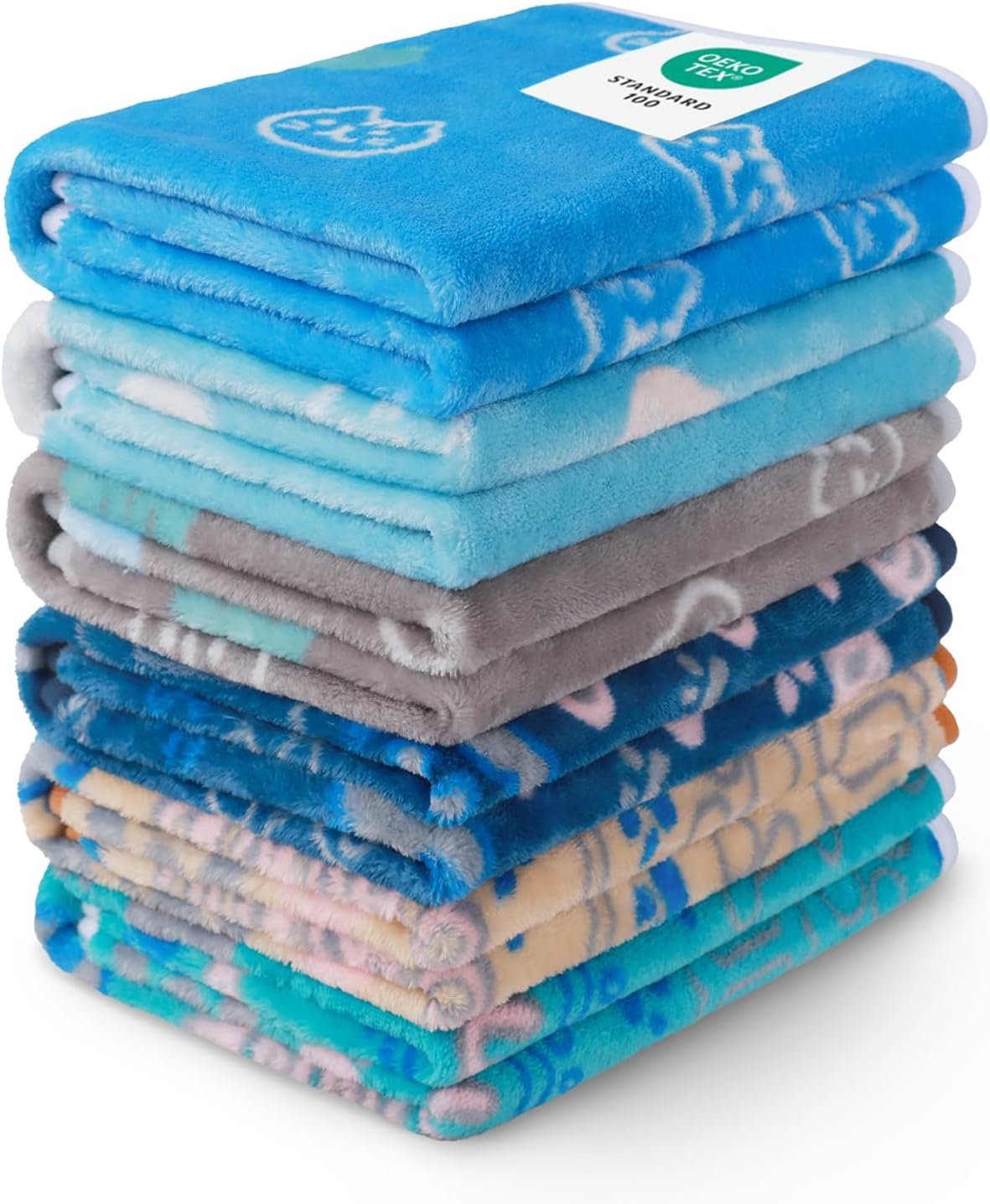 1 Pack 6 Blankets Dog Cat Soft Fluffy Fleece Pet Blanket Warm Cute Print Design Puppy Kitten Blanket Doggy Dot Small(23"X16")