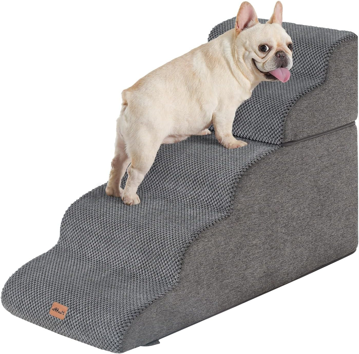 Made4Pets Dog Stairs Ramp for High Beds, 22.8" 5-Step Foam Pet Steps, Grey