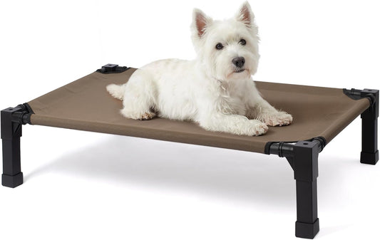 Niubya Elevated Outdoor Dog Bed, Raised Dog Bed with Steel Framed 35In