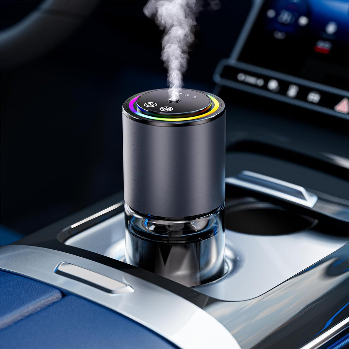Car Air Freshener Diffuser,Smart Car Air Freshener 150Ml Capacity for 6 Months,Rgb Music Syncing Light,Auto On/Off,Suitable for Cars,Offices (Cologne)
