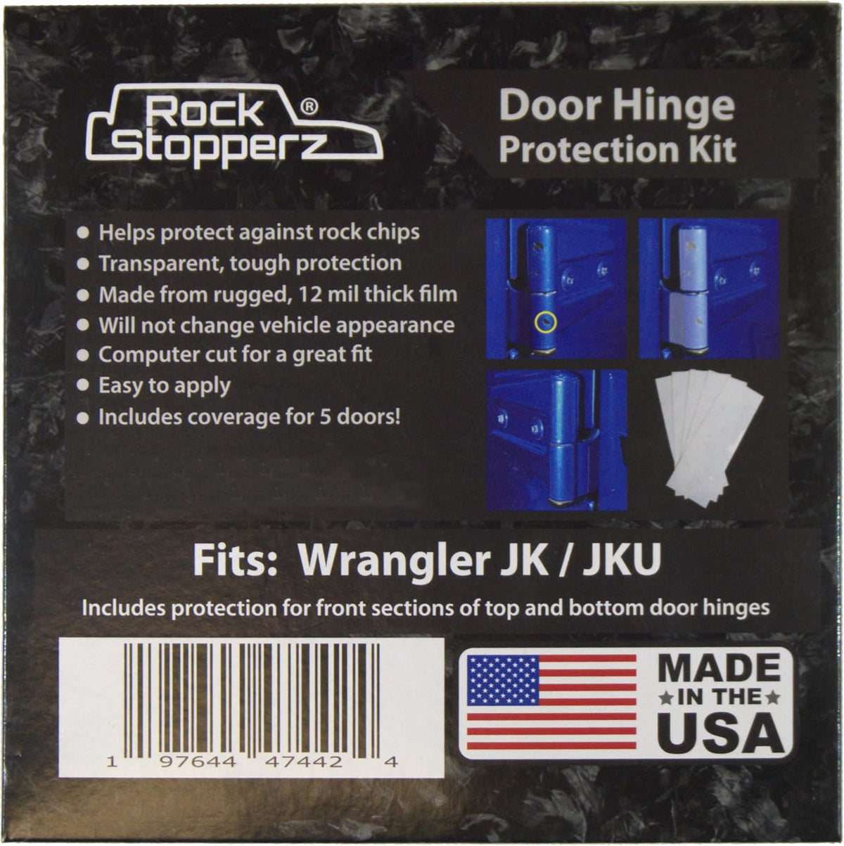 Door Hinge Protection Kit - Compatible with Jeep Wrangler Jl/Jlu/Gladiator - 2 or 4 Door (2019-2026. Coverage for 5 Doors Total)