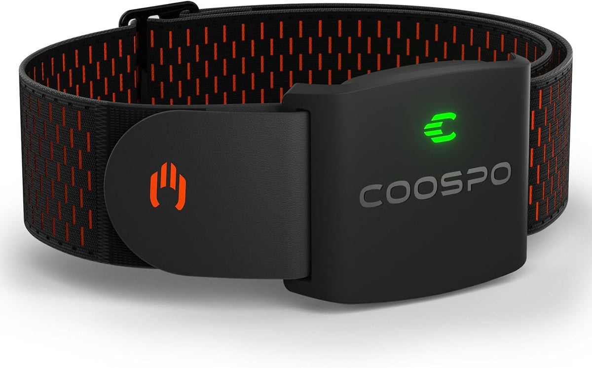 COOSPO HW9 Heart Rate Monitor Bluetooth ANT+ Armband with Accurate HR Zones/Calories Burned Data, HRM Optical Sensor for Fitness Training/Cycling/Running,Compatible with Peloton,Ddp Yoga,Wahoo APP