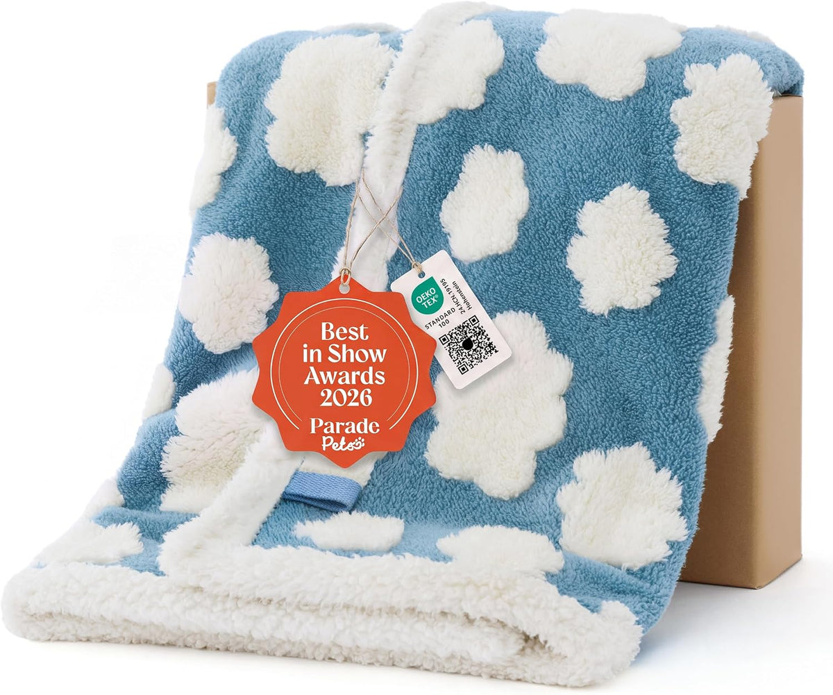 LE SURE Waterproof Dog Blankets for Medium Dogs Cute 3D Jacquard,30X40