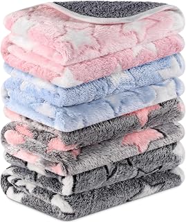 Reginary 4 Pcs Guinea Pig Fleece Cage Liners, Cute Star, 24 X 47 Inch