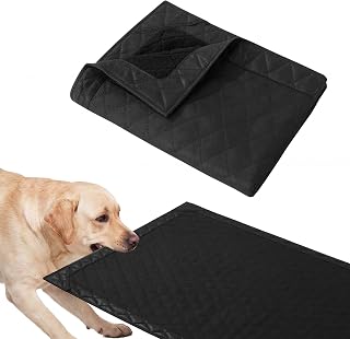HOMBYS Edge-Reinforced Indestructible Dog Blanket 40"X28", Chew Proof Tear-Resistant Pet Blanket for Aggressive Chewers, Heavy-Duty Furniture Protector for Couch, Bed & Crate, Black