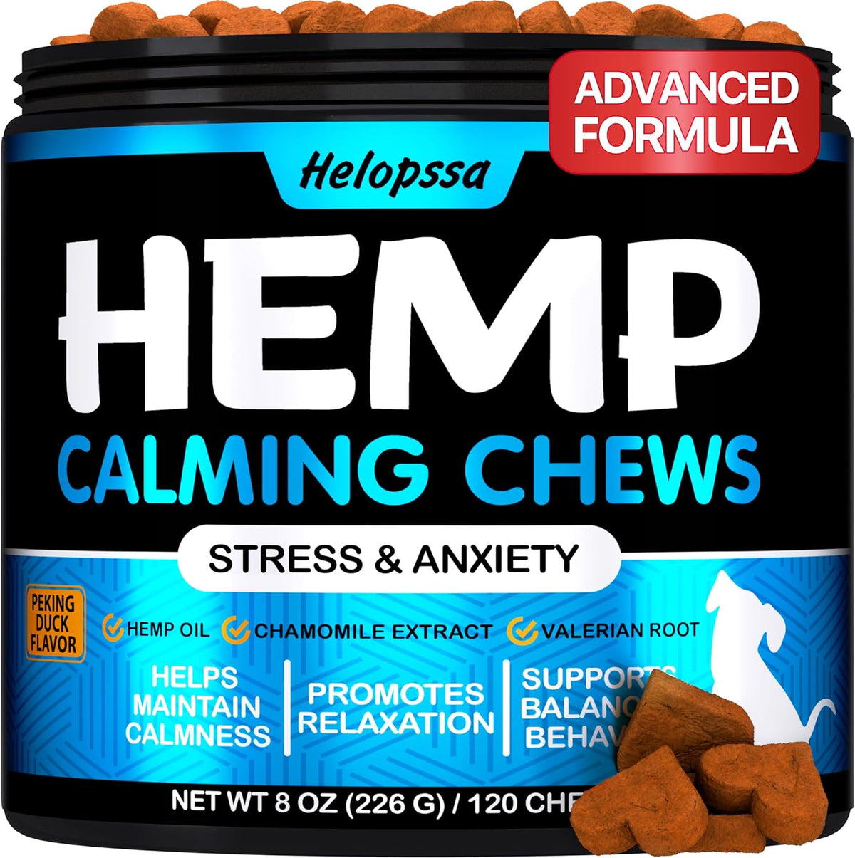 Hemp Calming Chews for Dogs - 120 Treats - Dog Сalming Сhews for Anxiety