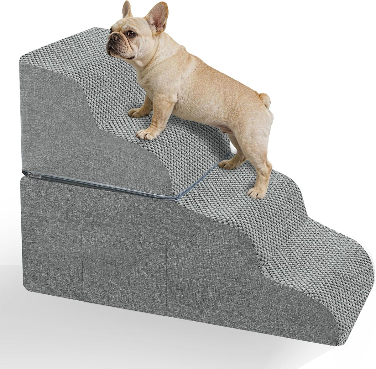Dog Stairs for Bed,19" H 4 Step Pet Stairs for Small Dogs & Cats