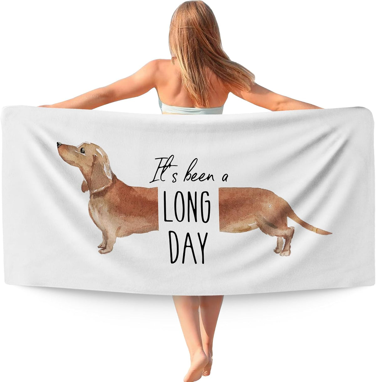 Funny Dachshund Dog Beach Towel Gifts for Dog Lovers Owner 30X60In
