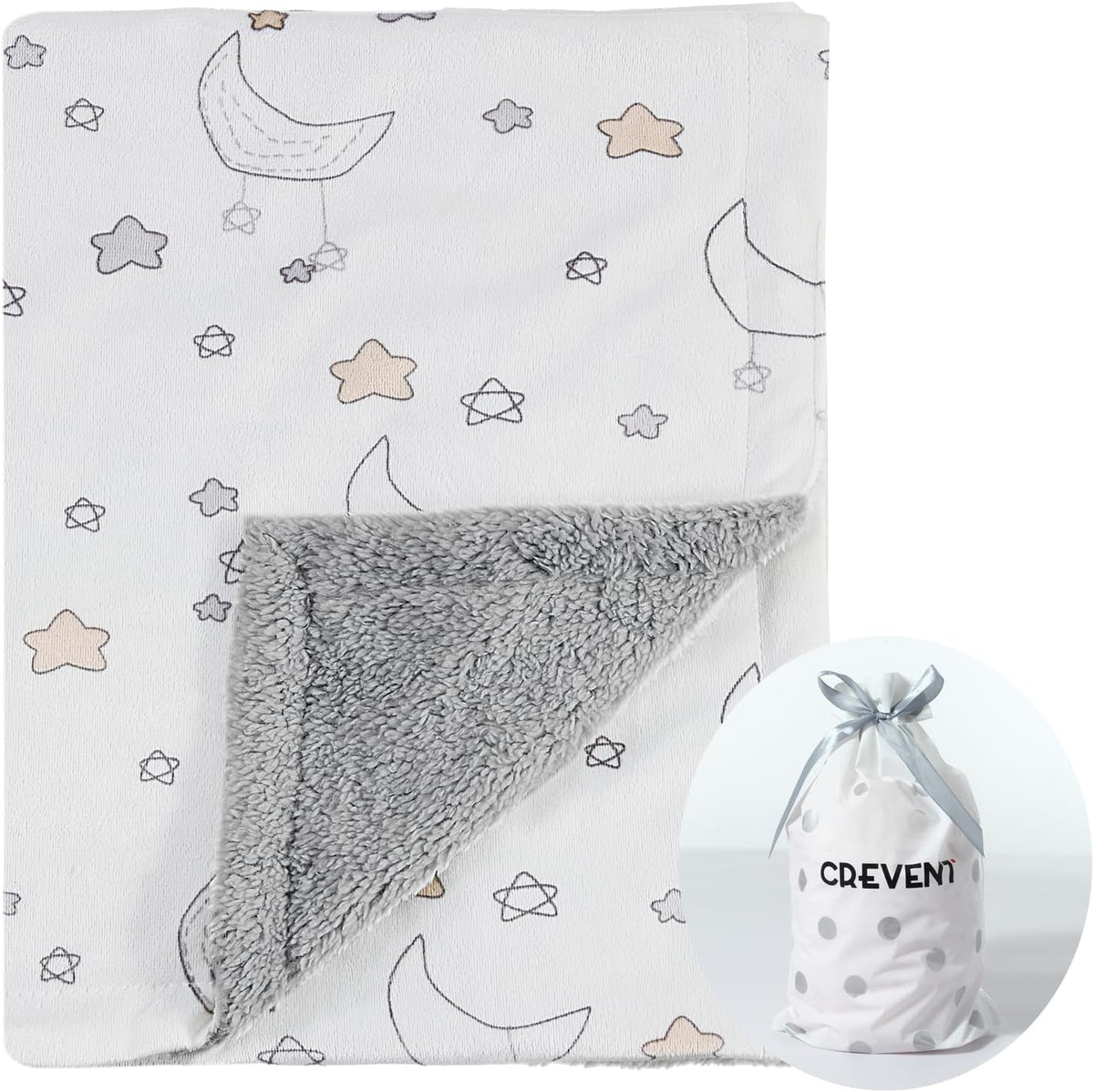 CREVENT 30''X40'' Cozy Fluffy Warm Fleece Baby Crib Blanket for Boys Infant Toddler Crib Cot Stroller (Dinosaur)