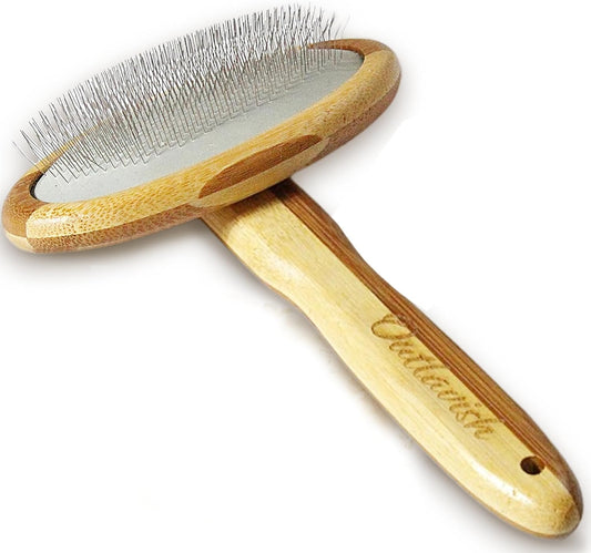 Sheepskin Brush Rug Wool Carpet Cleaner Bamboo Wire Slicker Carding, Unmats Fur & Restores like New, Longer Prongs, Stronger Design, to Fluff Fleeces, Sherpa, Macrame & Faux Fur Blankets