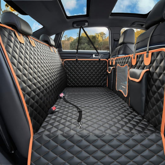 Back Seat Extender for Dogs,Dog Car Seat Cover for Back Seat with Hard Bottom Holds 500 Lbs,Car Seat Protector,Waterproof Extender for Dogs,Dog Hammockpet Bed for Full-Size Cars,Suvs, Small Trucks