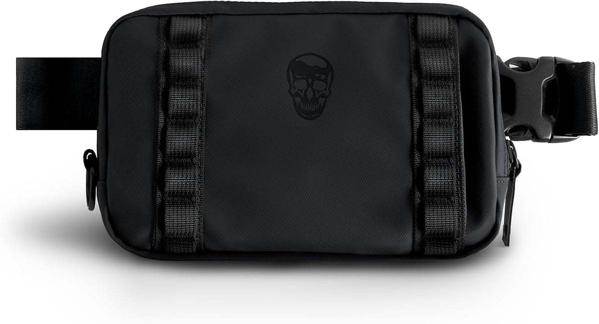 Gymreapers Travel Small Crossbody Bags for Men & Women with Hidden Pocket - Waterproof Crosssbody Fanny Pack for Men with Adjustable Shoulder Sling Belt for Traveling, Running & Hiking (Onyx)