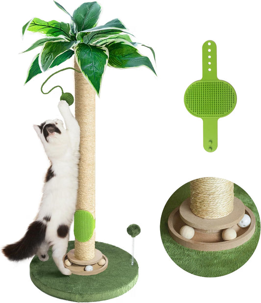 PETKARAY Under-Furniture Cat Scratcher, 23.6'' Sisal Scratching Post for Couch Corner, Furniture Protector Scratch Pad for Sofa with Toy Ball
